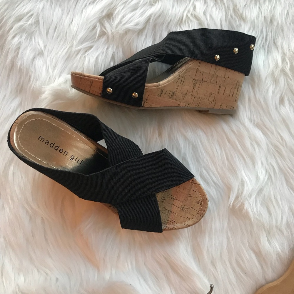 Madden Girl Nautic Cork Platform Wedges Sandals 9 - Picture 2 of 6